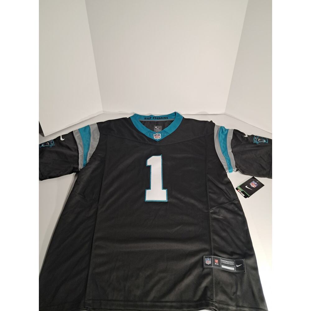 Carolina Panthers #1 Cam Newton Black Team Retired Game Jersey XXL